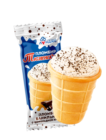 Ваф/ст "Тюменский пломбир" 15% ванильный с шок.крошкой 80 гр/30шт